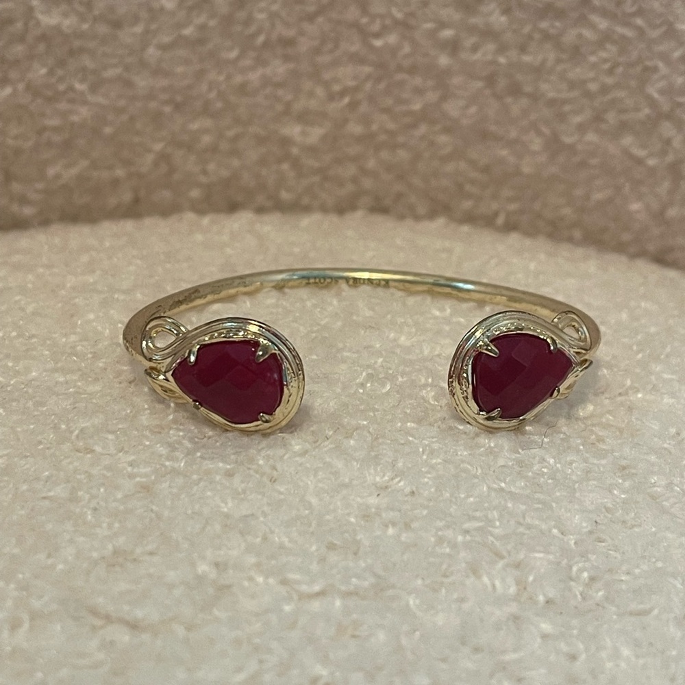 Kendra Scott gold and maroon cuff
